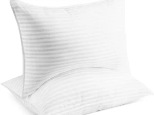 Allora White Stripe Hotel Type Microfiber Pillow (18" x 26") – 2 Pcs Combo