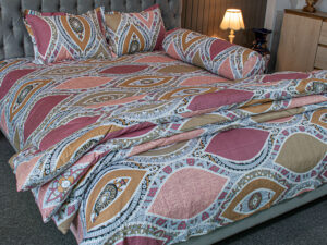 Brown Print Allora Comforter Bedding Set (5 Pcs) – Elegant & Cozy