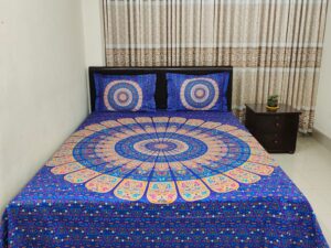 Luxury Digital Home Tex Cotton Fashionable Bed Sheet for Home Decoration (7.5x8.5 ft) King Size Bedsheet