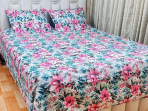 Cotton King Size Bedsheet With Two Pillow Covers | Size 7x8 Feet | Pillow Cover Size 20x28 Inch | Easy Maintenance | Hand Washable