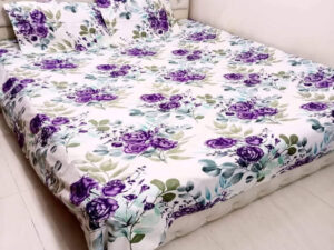 King Size Cotton Twill Panel Bed Sheet Set (7.5x8.5 ft) - Includes Two Pillow Covers (20x36 inch) - Flat Type - Thread Count: 400 - Hand and Machine Washable