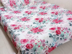 King Size Cotton Twill Panel Bed Sheet Set (7x8 ft) - Includes Two Pillow Covers (20 to 36 inch) - Flat Type - Thread Count: 400 - Hand and Machine Washable