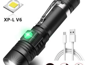Long Shot Zoomable Powerful USB Rechargeable Waterproof LED Flashlight