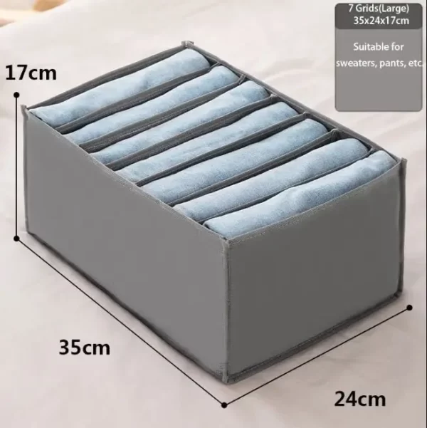Cloth Organizer Box – 7 Grid Closet & Drawer Divider Storage Box - ARAMBAZ