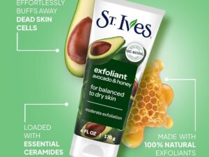 ST Ives Exfoliant Avocado & Honey Face Scrub - 170g (International USA Product)