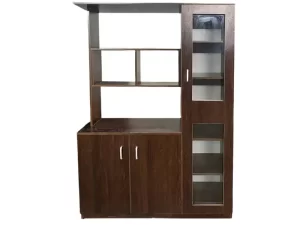 Modern Open Shelves Storage with Double Cabinet Drawers