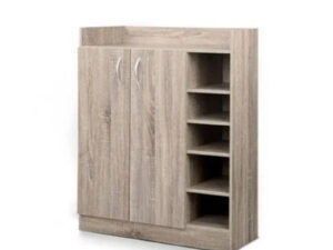 Modern Home Furniture Shoe Rack with Cover – Laminated Board (Albino & White)