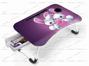 Multi-Function Folding Waterproof Printing Laptop Desk with Drawer – Perfect for Home, Office & Study Use