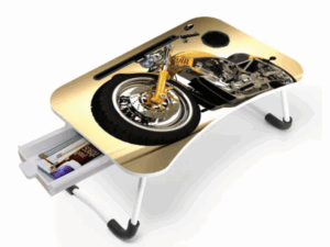 Multi-Function Folding Waterproof Printing Laptop Desk with Drawer – Perfect for Home, Office & Study Use