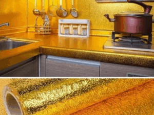 5 Meter Waterproof & Oil-Proof Aluminum Foil Kitchen Sticker – Home Décor Solution