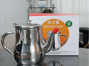 750ML Big Size Stainless Steel Oil Pot with Strainer