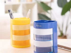 Deli 904 Versatile Pen Holder Pen Tray Pen Stand with Small Drawer