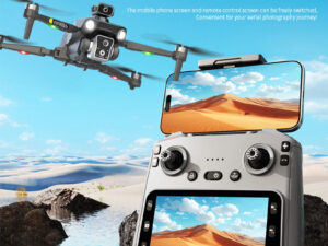 BIG [REMOTE DISPLAY] G.P.S Professional Drone | 4K Camera FPV | Brushless Motor | Obstacle Avoidance | Foldable Screen Remote | RC Quadcopter (8GB Memory + Card Reader Free)