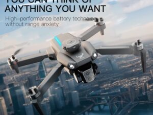 GPS Drone | Three-Axis Flow Positioning | Brushless Motor | 4K Dual Camera | Four-Sided Obstacle Avoidance | Foldable Quadcopter (Black)