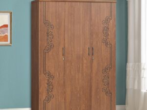 Antique Secure 3-Door Almirah – Partex MDF Laminated Board Wardrobe (72/48)