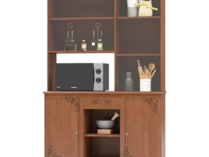 Crockery Display Unit with 3-Door Display Cabinet