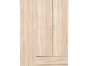 Avant-garde - High Quality 3 Door Almirah / Wardrobe with Drawer, Shelves & Hanging Space for Clothes Wooden Utility Cupboard
