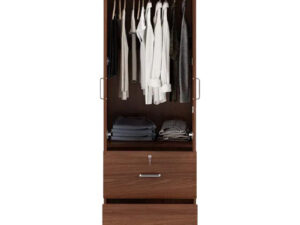 2 Part Almirah with Coat Hanger Shelf & 2 Locker Drawer – Laminated Board Wardrobe 2 Door Almira – Best Quality Furniture