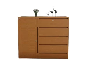Modern Wardrobe with Five Drawers & Large Cabinet Drawer