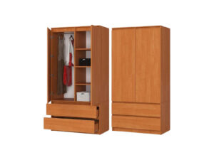 Premium Design 2 Door with 2 Large Drawer Almira/Wardrobe – H70 × L30 × W14 – Best Quality Furniture – Minimalistic Sophistication