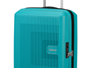 American Tourister Carbon Fiber Luggage (Turquoise Tonic) — Premium Hard Shell Spinner Suitcase for Men & Women