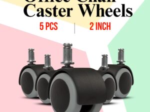 Office Chair Caster Wheels Replacement (Set of 5) – Heavy Duty