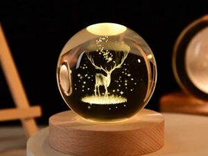 Color Changing LED 3D Crystal Ball – Deer