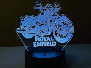 GearUP Acrylic Multicolor Night Lamp (Royal Enfield) – Black Base