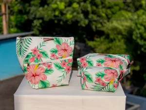 Summer Hibiscus Makeup Combo Pouch
