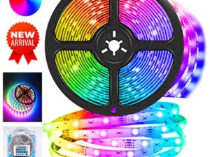 12V LED Light Strip 2835 RGB Set – Colorful Color Changing 60 Lights (5 Meters) with 12V1A Adapter