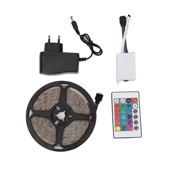 12V LED Light Strip 2835 RGB Set – Colorful Color Changing 60 Lights (5 ...