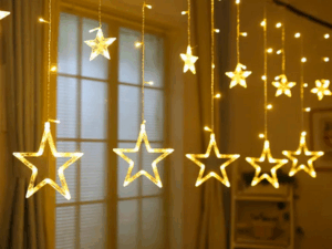 Big Shape Star Fairy String Light for Curtains – 16 Feet | 6 Big Stars & 6 Small Stars