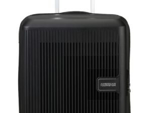 American Tourister Carbon Fiber Luggage (Black) — Premium Hard Shell Spinner Suitcase for Men & Women