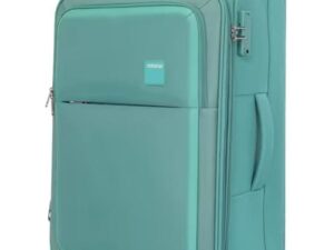 American Tourister Fabric TSA Green Luggage | Premium Soft-Shell Suitcase | Lightweight, Durable & Stylish