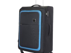 American Tourister Fabric TSA Black Luggage | Premium Soft-Shell Suitcase | Lightweight, Durable & Secure