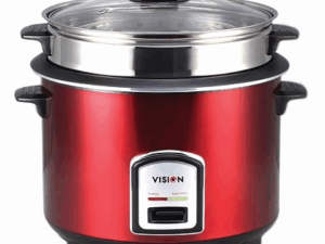 VISION 1.8 Liter Rice Cooker REL-40-06 Stainless Steel Single Pot Regular Red | Fast Cooking | Ideal Capacity | Durable SS Body | Perfect for Daily Use