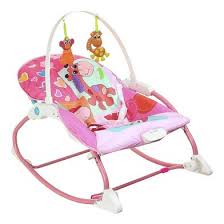 8166 Baby Rocker Portable Rocking Chair 2-in-1 Musical Infant to Toddler Rocker / Dining Chair