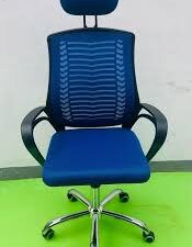 Furniture Plus Executive Office Chair FP‑M‑23‑SS (V‑Mesh, Blue, with Headrest)