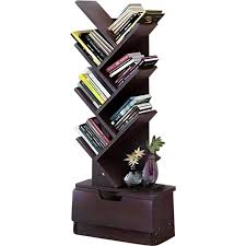 Andormahal MDF Tree Style Book Shelf Corner with Drawer