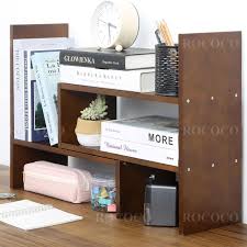 Meraj Furniture Desktop Organizer Bookshelf – Manga & Office Wood Bookshelf (Brown, 50 × 17 × 47 cm