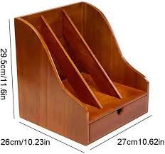 Meraj Furniture Standing Bookshelf Wooden Desk Storage Box with Drawer – Multi-Functional Desktop Organizer for Home & Offic