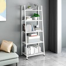 Karigor BD 60 Inch Ladder Metal Bookshelf – Modern Bookcase with Rectangular Shelves