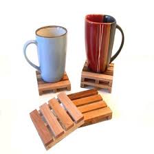 Home Hand Made Gadgets Wooden Pallet Styled Coaster Set