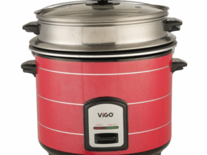 ViGO Rice Cooker 1.8 Liter 40-06 Stainless Steel Red 1000W (Double Pot) | Fast Cooking | Family Size | Durable SS Body | Stylish Kitchen Essential