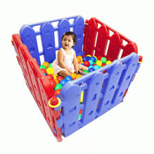 Playpen Small (31" × 22") with 50 Pcs Balls | Safe, Fun & Colorful Play Area for Kids