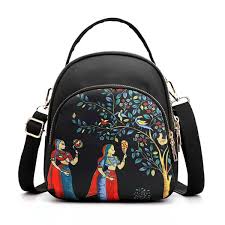 New Trendy Fashion Printing Backpack for Women | Large Capacity Nylon Rucksack | Multilayer Crossbody & Shoulder School Bag for Girls