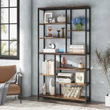 6 Feet Karigor BD Metal Bookcase with 5 Shelves – Open Bookcase for Living Room, Office, Bedroom