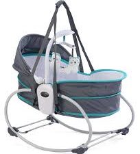Mustella 5-in-1 Rocker & Bassinet – Multi-Function Baby Seat | Colorful Music & Soothing Vibrations for Newborns