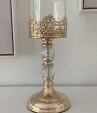 Pillar Candle Holders – Crystal Candle Holder with Lid & Decorative Crystal Ball