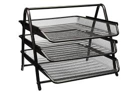 Metal Mesh Document Tray – Desk Organizer | Black